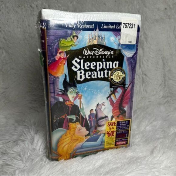 Disney Other - Disney Masterpiece Sleeping Beauty VHS Movie Limited Edition New Sealed Unopened